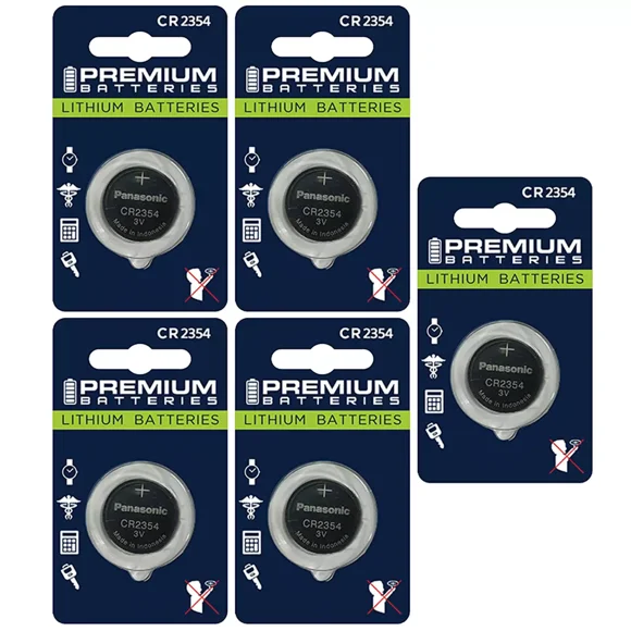 Premium Batteries Panasonic CR2354 3V Child Safe Lithium Coin Cell (5 Batteries)