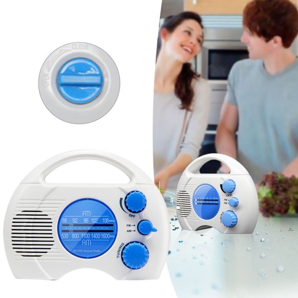 WHEANG Clearance New Model Portable Radio 4 Shower Radio AM FM Mini Radio Bathroom Radio With Plug