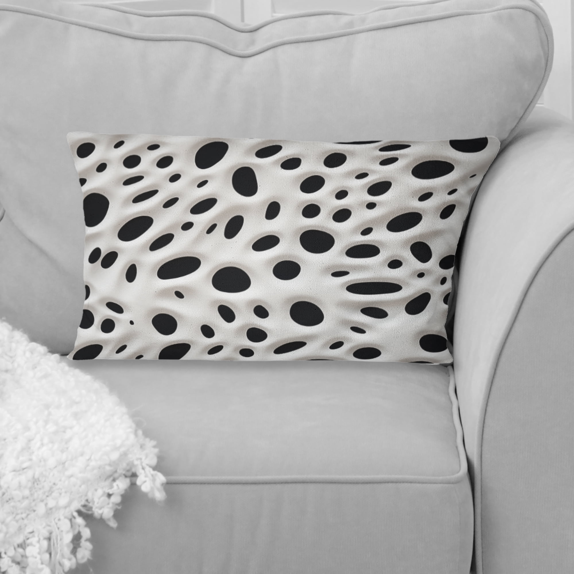 Designart Snow Leopard Spots In Black And White I Geometric Throw Pillow Modern Pillow For Couch Insert And Pillows Covers For Living Room Decor