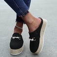 thumbnail image 3 of Moda mujer diapositiva zapatillas Flip Flop hebilla de metal plataforma zapatos de lona Wmkox8yii hj789, 3 of 9