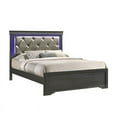 thumbnail image 3 of Brooklyn Twin 5 Pc Tufted Upholstery LED Bedroom set made with Wood in Gray, 3 of 28