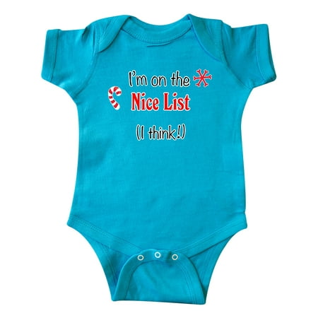 

Inktastic I m on the Nice List (I think!) with Candy Cane Gift Baby Boy or Baby Girl Bodysuit