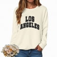 thumbnail image 2 of Towmus Women Long Sleeve Los Angeles Sweatshirts Casual Long Sleeve Raglan Shirts Cool Letter Print Pullover Tops, 2 of 5