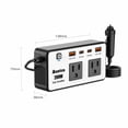 thumbnail image 3 of 12v to 110v power converter car with cigarette lighter plug fast charging car inverter 200w inverter,black-138*70*36, 3 of 13