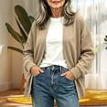 thumbnail image 2 of CHGBMOK Women Open Front Sweatshirt Cardigan Long Sleeve Loose Fit Casual Knit Jacket with Pockets Lightweight Layering Outerwear, 2 of 5