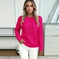 thumbnail image 5 of Women's Cable Knit Sweaters Crewneck Lightweight Long Sleeve Pullover Sweater, 5 of 5