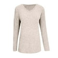 thumbnail image 6 of Dagugfen Sweaters for Women Ribbed Wave V Neck Slim Fitted Comfy Knit Casual Work Long Sleeve Shirts, 6 of 7