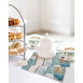 thumbnail image 4 of Teal Brown Beach Coastal Kitchen Dish Towels for Drying Dishes Set of 3, Summer Nautical Coral Shell Botanical Vintage Waffle Weave Microfiber Hand Tea Bathroom Towels Quick Dry Absorbent Towel 12x12, 4 of 7