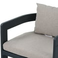 thumbnail image 4 of Calistae Outdoor Patio Dining Chairs, Aluminum, Beige + Black, Set of 2, 4 of 8