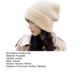 thumbnail image 7 of Eoperou Knitted Hat Baggy Slouchy Ribbed Flanging Stretchy Keep Warm Solid Color Autumn Winter Women Men Beanie Cap for Outdoor, 7 of 7