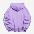 thumbnail image 3 of Cotton-Blend Hoodie Unisex Rose Letter Print Hooded Pullover Kangaroo Pocket Sweatshirt Womens Tops Fall Fashion 2023 Purple, 3 of 4