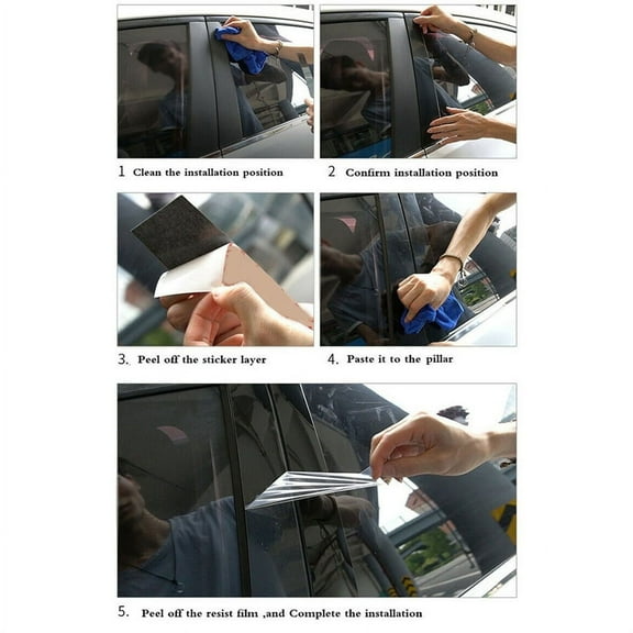 For Chevrolet Malibu 16-21 6PC Glossy Black Door Trim Pillar Posts Cover Durable