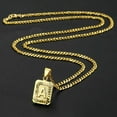 thumbnail image 3 of Men Women Gold Filled Initial Letter "A" Pendant Necklace 3mm Steel Curb Chain, 3 of 3