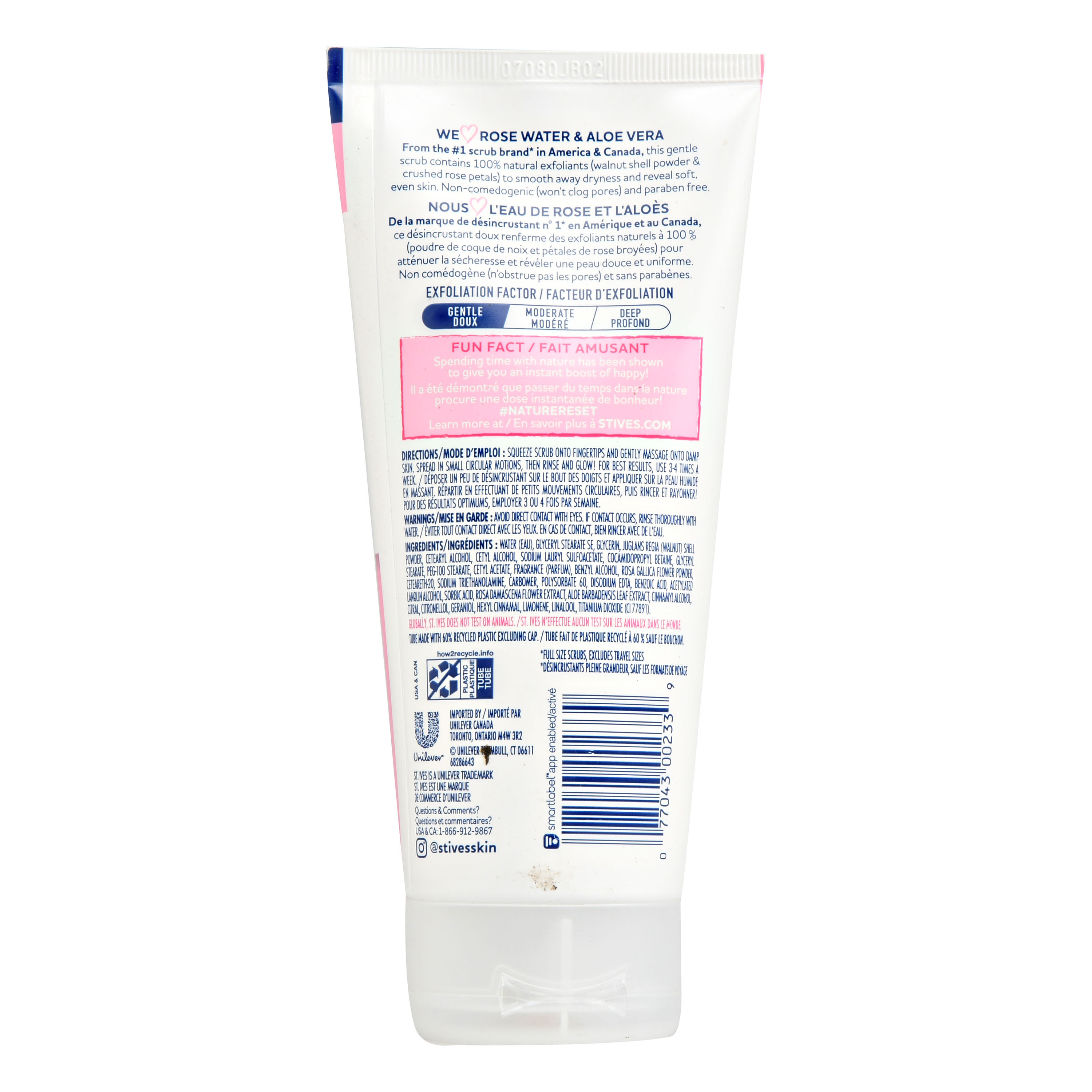 St. Ives Gentle Smoothing Face Scrub Rose Water & Aloe Vera Made with 100% Natural Exfoliants, Paraben Free, Oil-Free, Dermatologist Tested Our Gentlest Scrub Yet 6 oz - image 3 of 5