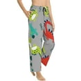 thumbnail image 2 of Uemuo Cute Dinosaur Pattern Women's Wide Leg Palazzo Lounge Pants with Pockets Light Weight Loose Comfy Casual Pajama Pants-X-Large, 2 of 9