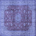 thumbnail image 1 of Ahgly Company Machine Washable Indoor Square Medallion Blue Traditional Area Rugs, 7' Square, 1 of 4