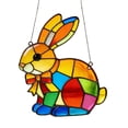 thumbnail image 1 of Easter Rabbits Acrylic Window Hanging Ornament for Home Garden Farm Decor, Stained Glass Style Suncatcher, Lightweight Indoor Outdoor Gift, 1 of 7