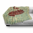 thumbnail image 3 of Vintage Soft Flannel Fleece Blanket, Groovy Retro Drumming Poster Design Percussion Rock Music Instrument Play Vibe Hit, Cozy Plush for Indoor and Outdoor Use, 50" x 60", Red Yellow, by Ambesonne, 3 of 6