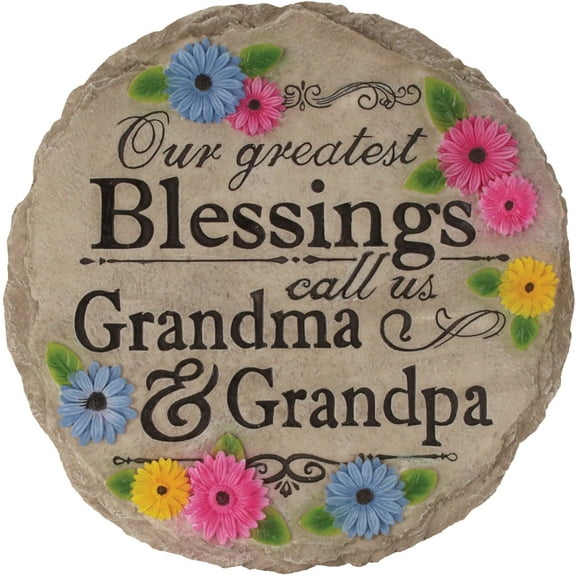 GRANDMA & GRANDPA STEP STONE / DECORATIVE WALL PLAQUE