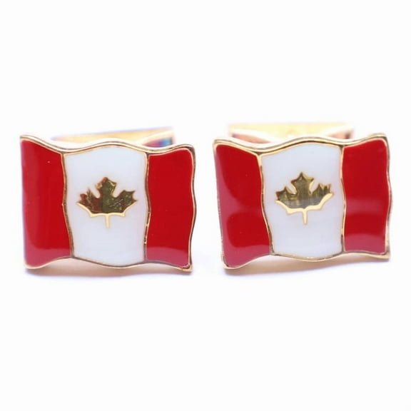 Canada Flag Cufflinks Red White Enamel Cufflink Classic Flag Wedding Cufflinks