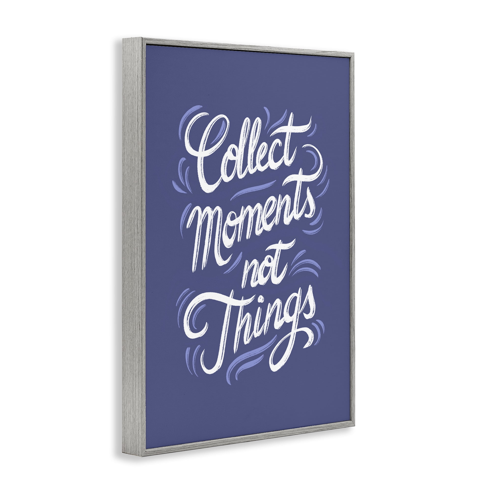 Stupell Industries Collect Moments Not Things Gray Framed Giclee Art, design by Martina Pavlova