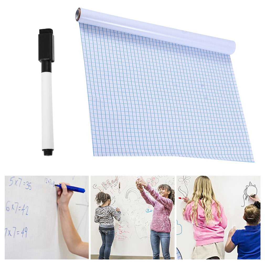 Whiteboard Wall Sticker With Pen Chalkboard For Kids 45*200CM Play Draw V0G5 