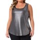 thumbnail image 1 of Camisetas sin mangas de cuello cuadrado brillantes para fiesta de Agnes Orinda, talla grande, 4X, plateadas, 1 of 6