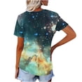 thumbnail image 5 of Fesfesfes Womens Shirts Women's Fashion Casual Print Astral V-neck Short Sleeve T-shirt Yoga Top S(US:4), 5 of 5