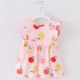 thumbnail image 1 of XIMIN Robe Sans Manches à Imprimé Floral Fraise Étanche pour Bébés Filles (3-4 Ans, E), 1 of 3