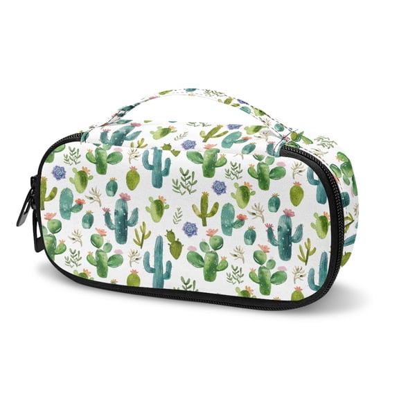 COEQINE Cactus Insulin Storage Bag Diabetic Testing Kit Zippered Insulin Storage Case Insulin Bags for Traveling with Top Handle Insulin Travel Cooling Case