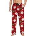 thumbnail image 5 of BOOMNY Christmas Men's Pajama Pants Wide Leg Pajamas Pants for Men Xmas Santa Claus Graphic Soft Pj Bottoms Pant With Pockets Cozy Homewear Loungewear, 5 of 6