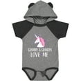 thumbnail image 3 of Inktastic Grammy and Grandpa Love Me Girl Unicorn Girls Baby Bodysuit, 3 of 5