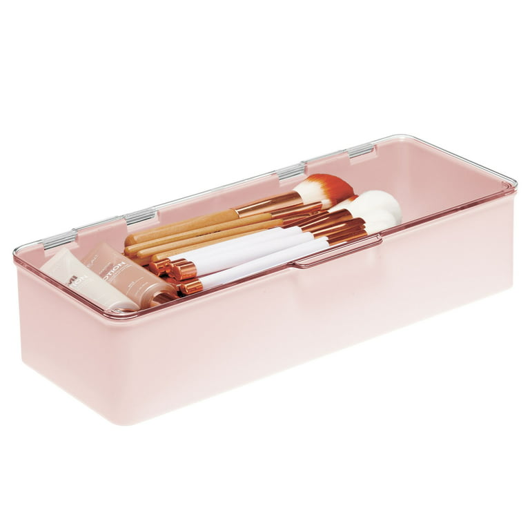 BAGTeck 2 Packs Clear Visible Plastic Storage Box Cosmetic Tools Stora