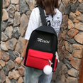 thumbnail image 3 of 4 piezas de mochila escolar de viaje para niñas, bolso de hombro con letras (negro) Tmvgtek Para estrenar, 3 of 8
