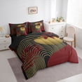 thumbnail image 2 of Castle Fairy Moody Red Leaf Bedding Comforter Set 7-Piece for Adults, Abstract Gold Sun King Bedding Sets for Modern Room, Red Black Gold,Black Reversible, 2 of 7