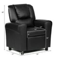 thumbnail image 2 of Costway Kids Recliner Armchair Children's Furniture Sofa Seat Couch Chair w/Cup Holder Black, 2 of 12