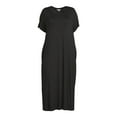 thumbnail image 5 of Terra & Sky Women's Plus Size Maxi Dress with Side Slits, 5 of 5