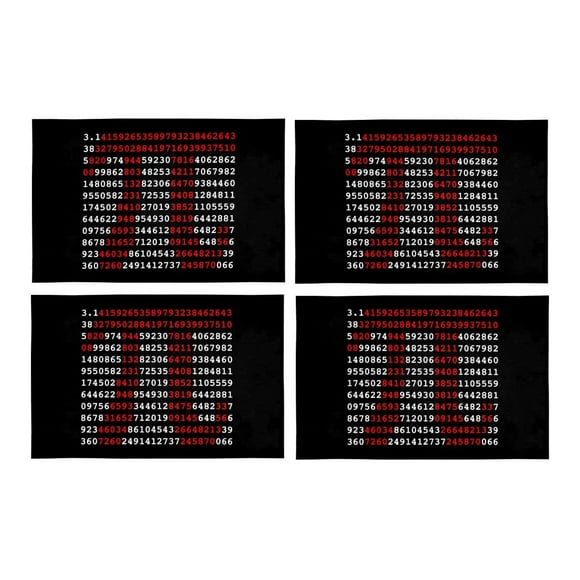 YUSDECOR Funny Pi Sign and Pi Numbers Mathematics Placemats Table Mats for Dining Room Kitchen Table Decoration 12x18 inch,Set of 4