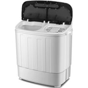 HomGarden 13lbs 2 in1 Compact Top-Load Washing Machine, Mini Twin Tub W/Wash & Spin Dry Cycle, White