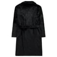 thumbnail image 2 of Rocawear Plush Terry Cloth Robe for Men - Soft Calf Length Bathrobe - Mens Long Warm House Coat & Shower Gown, Black/One Size, 2 of 3