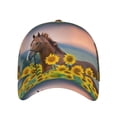thumbnail image 2 of Haiem Horse Sunflowers Baseball Cap Dad Hat Cotton Soft Adjustable Fashion Hats for Men Women Unisex Style Headwear, 2 of 9