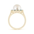 thumbnail image 2 of ANGARA South Sea Cultured Pearl and Blue Diamond Ring in 14K Yellow Gold for Women | June Birthstone, Birthday, Anniversary, Jewelry Gift for Women | Pearl Ring, 2 of 9