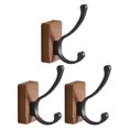 thumbnail image 2 of Granja rústica s de pared de maciza Colgador de pared s adhesivos de Artesanía hecha Onizador de 3 piezas de doble perfecl ganchos para colgar en la pared, 2 of 8