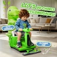 thumbnail image 3 of 12V Power Ride On Toy with Remote Control, 360° Spin Scooter Ride On Cars for Kid with Bluetooth Music, Indoor Floor Mop, Inflatable Dinosaur, Battery Powered Ride On Cars for Toddlers Age 2-4, Green, 3 of 9