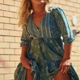 thumbnail image 4 of Femmes Manches Longues Boho Robe Casual Print Flowy A-Line Partie Robe, 4 of 9