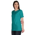 thumbnail image 4 of Inkmeso T-Shirt Basique Col Rond Femme Manches Courtes Coupe Régulière Long Tee Haut d'Entraînement, 4 of 8