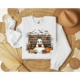thumbnail image 1 of Teacher Librarian Halloween gift, Ghost Reading Books shirt, Halloween Bookish Reading swe - White - S, 1 of 1