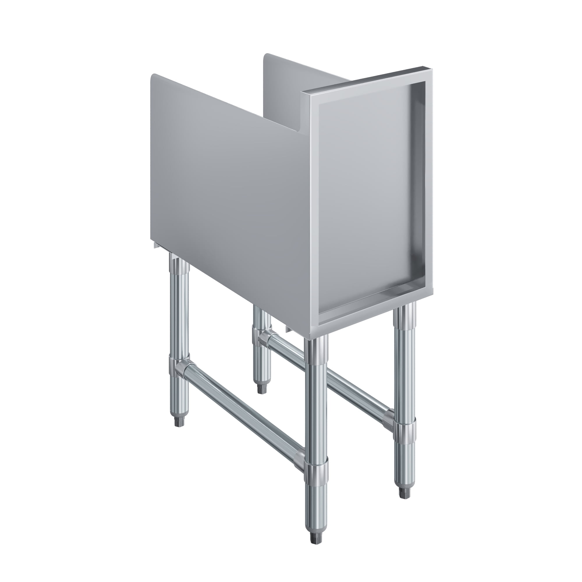 AmGood Recessed Underbar Drainboard – 22.5 in. x 12 in. x 30 in. H with 3 in. Backsplash, Removable Perforated Drainboard, 304 Stainless Steel, Side Splashes, Galvanized Legs, 1.5 in. Drain Included