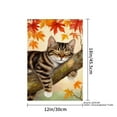 thumbnail image 4 of JOOCAR Adorable Cat on Tree Branch with Autumn Leaves Linen Garden Flag for Fall Autumn Home Outdoor Garden Yard Door Decor 12x18 inch, 4 of 5
