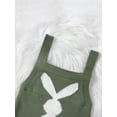 thumbnail image 4 of Newborn Baby Boys Girls Easter Overalls Sleeveless Bunny Print Knit Rompers, 4 of 9